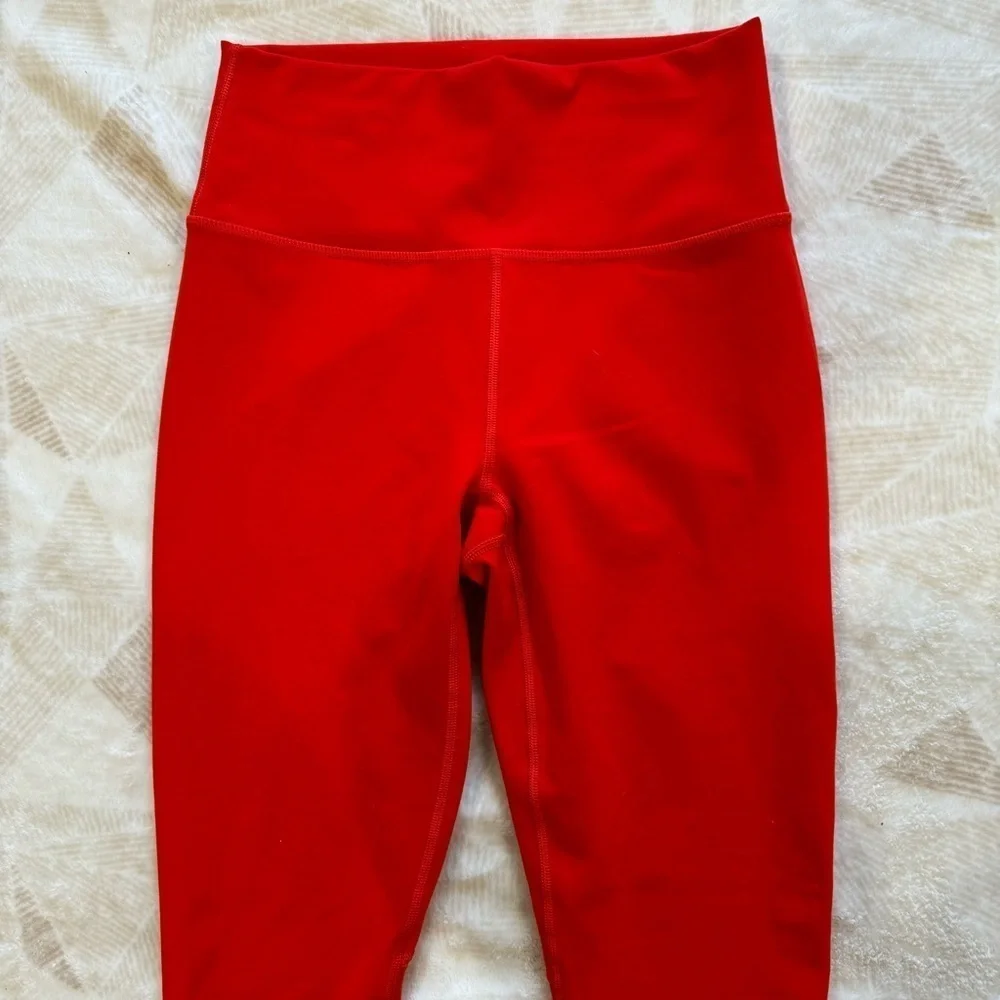 Fabletics Cardinal Red Stretch Define Powerhold High Waisted 7/8 Ankle Leggings - Picture 12 of 13